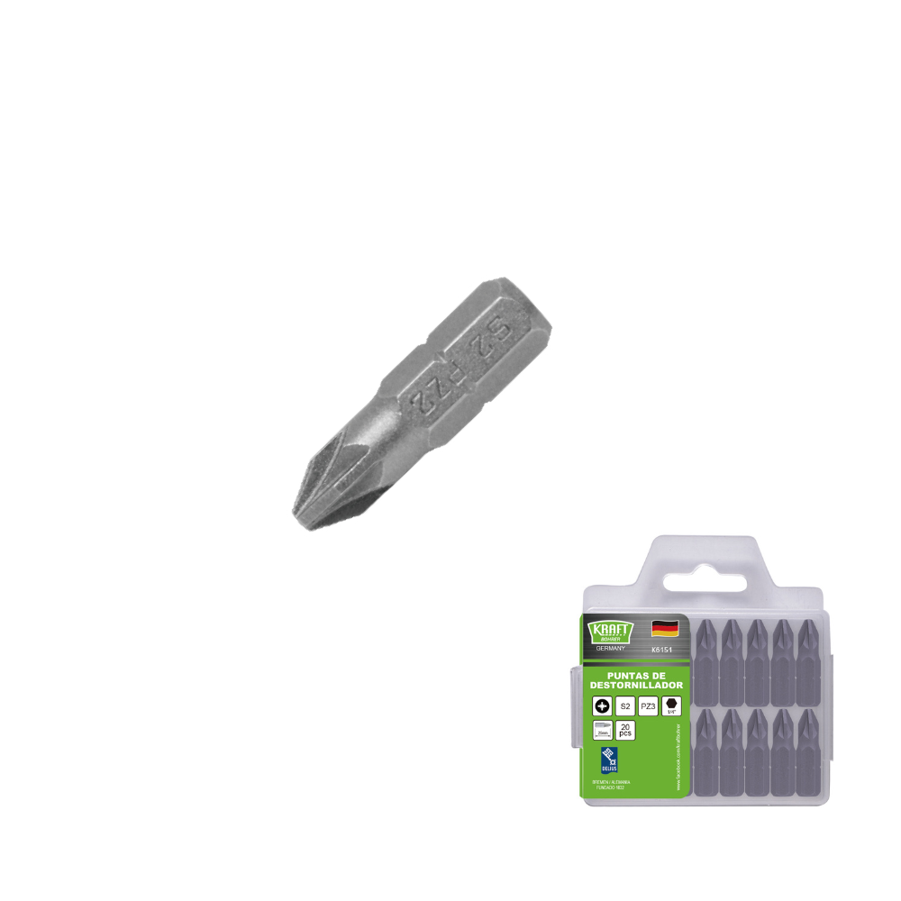 JUEGO DE PUNTAS DE DESTORNILLADOR POZI KRAFT BOHRER