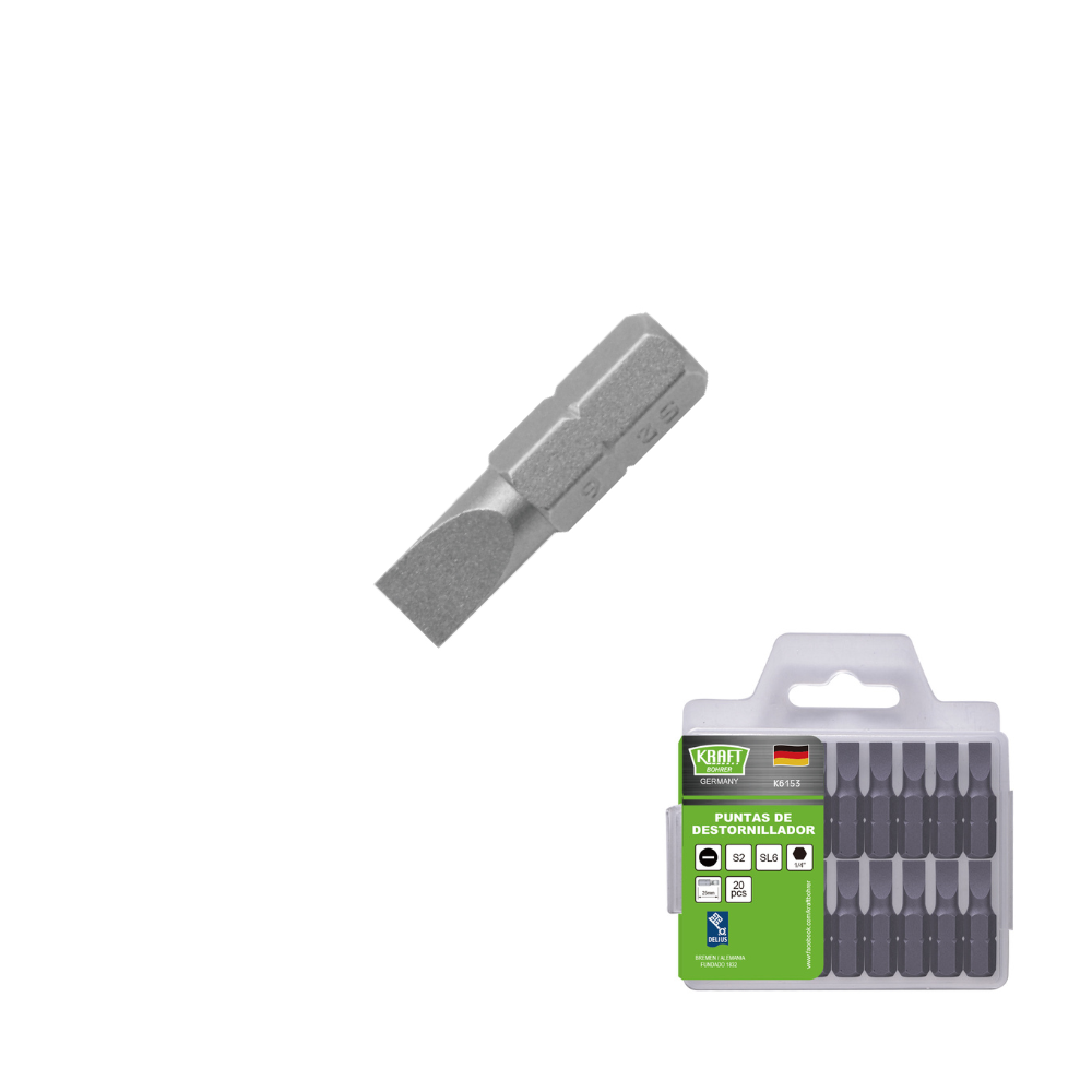 JUEGO DE PUNTAS DE DESTORNILLADOR PLANO KRAFT BOHRER