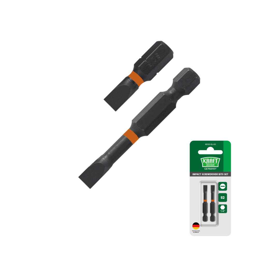 PUNTAS DE DESTORNILLADOR DE IMPACTO PLANO - BLISTER KRAFT BOHRER