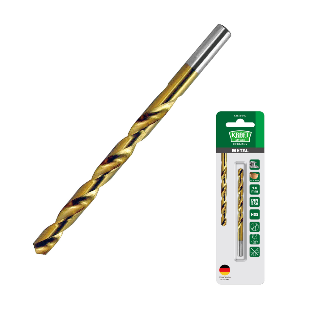 BROCA PARA METAL TITANIO - BLISTER (Medidas en Pulgadas) KRAFT BOHRER