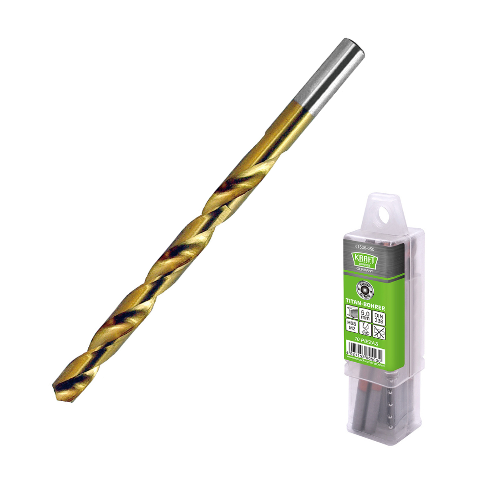 JUEGO DE BROCAS PARA METAL TITANIO (Medidas en milímetros) KRAFT BOHRER