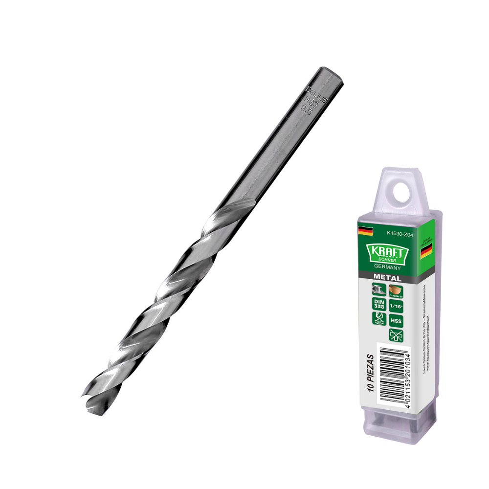 JUEGO DE BROCAS PARA METAL BLANCA (medidas en milímetros) KRAFT BOHRER