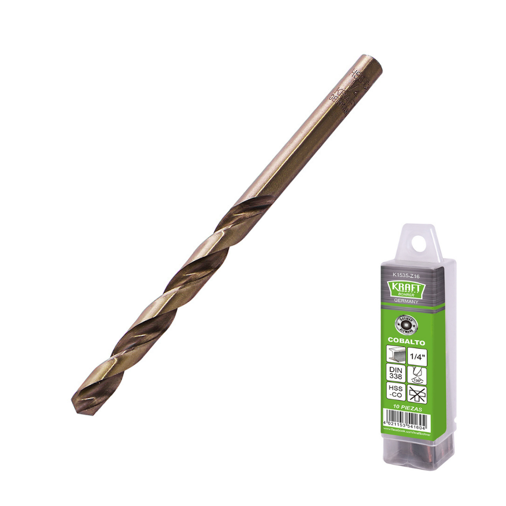 JUEGO DE BROCAS PARA METAL COBALTO (Medidas en milímetros) KRAFT BOHRER