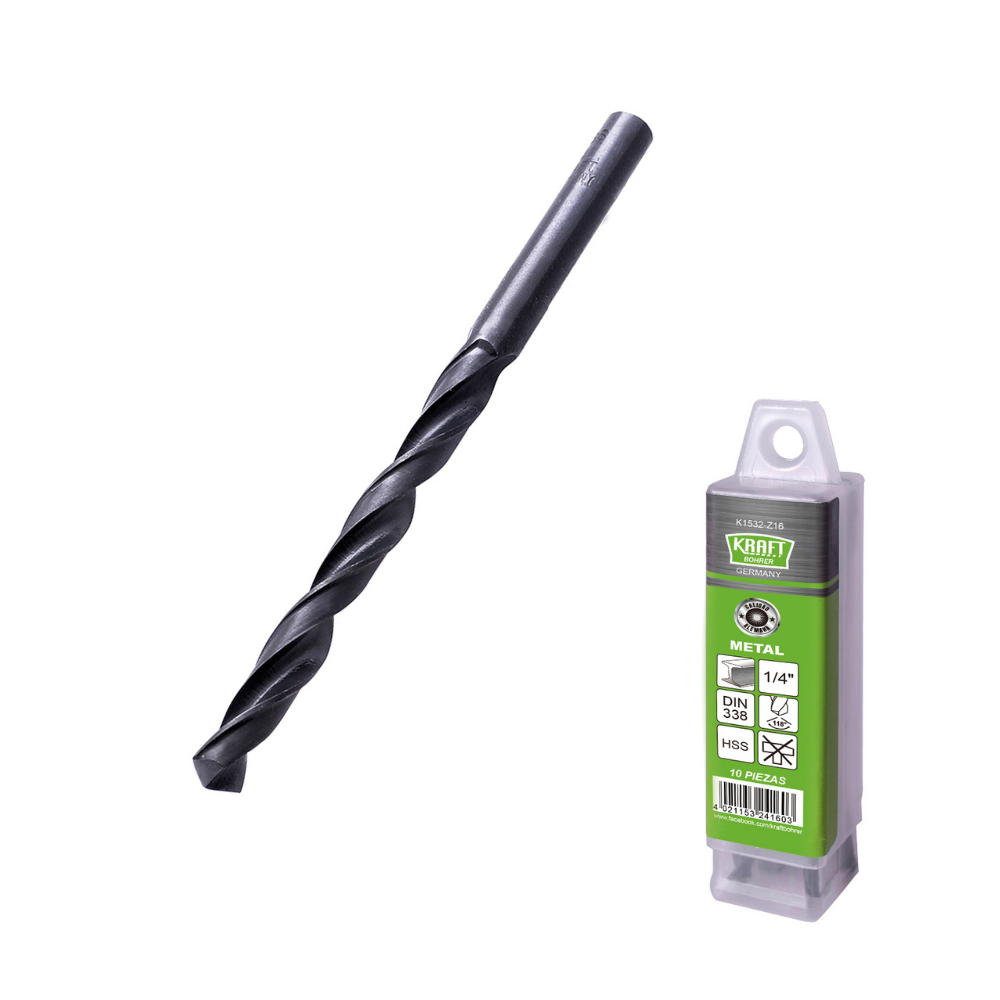 JUEGO DE BROCAS PARA METAL NEGRA (Medidas en milímetros) KRAFT BOHRER