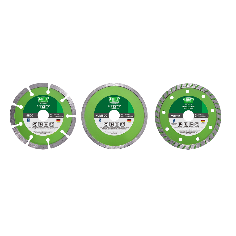 JUEGO DE 3 DISCOS DE DIAMANTE KRAFT BOHRER