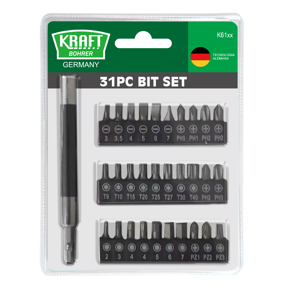 JUEGO DE 31 PUNTAS DE DESTORNILLADOR KRAFT BOHRER